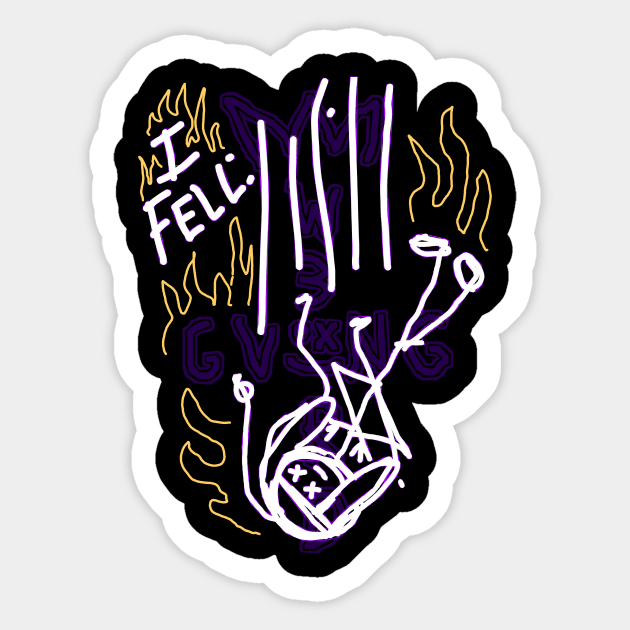 KVLI3N ''I FELL'' Sticker by KVLI3N